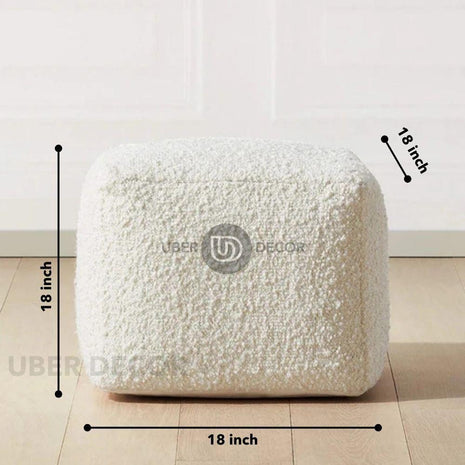 Boucle Cube Ottoman - Uber Decor