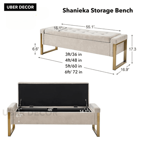 Shanieka Mid-Century Modern Flip Top Storage Bench – Luxe European-Inspired Bedroom & Entryway Organizer - Uber Decor