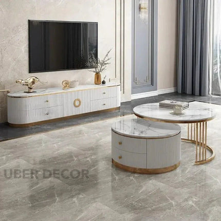 Auralis Ring – Luxury TV Cabinet, European Inspired Fluted Console