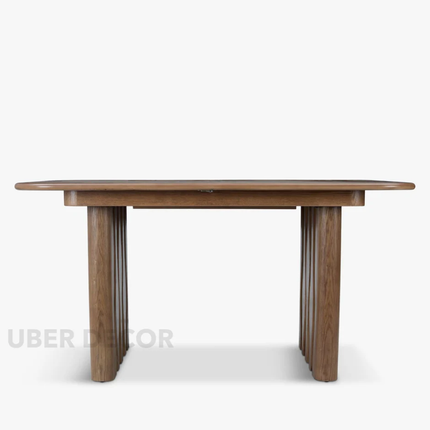 Axton Heritage Dining Table Mid Century Modern Architectural Design Scandinavian Inspired Solid Wood Legs Natural Finish Dining Furniture for Dining Room