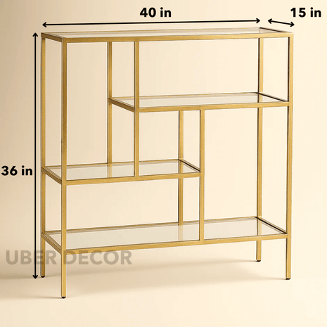 Seren Vista Console Table – Geometric Mid‑Century Modern Console Table for Hallway or Living Room - Uber Decor