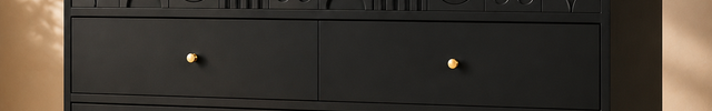 GeoForm Modern Dresser features artistic carved drawer fronts, spacious 6-drawer storage and contemporary style for bedrooms and living rooms