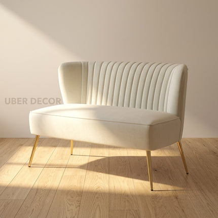 Cayra 47" Loveseat- Channel Design Upholstered 2 Seater Sofa without Armrest Ideal for Small Spaces