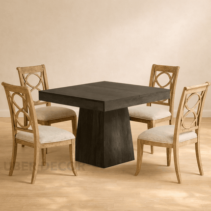 Velnox Hearth Rustic Modern Solid Wood Dining Table for Dining Room