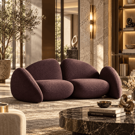 Rumi Modern Wabi Sabi Pebble Sofa Luxury Sculptural Sofa for Living Room, Lounge Area