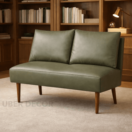 Mode Form Mid Century Modern Two Seater Bench Compact Customisable Seating for Living Bedroom Lounge and Entryway