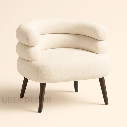 LuxeLamb Boucle Armchair – Modern Single Sofa for Living Room, Bedroom & Luxury Reception Areas