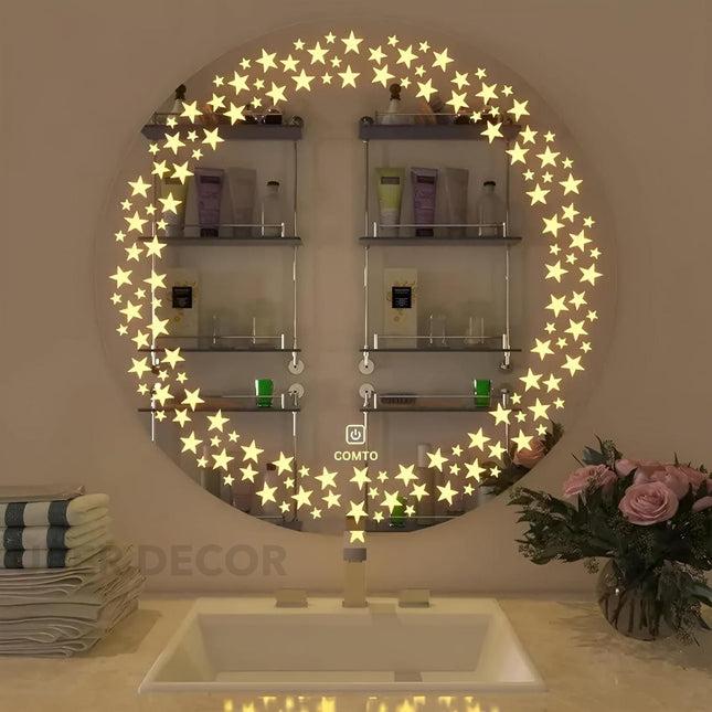 Star Glow LED Mirror-  Mirror with LED Lights- Touch Sensor Mirror for Bathroom and Bedroom
