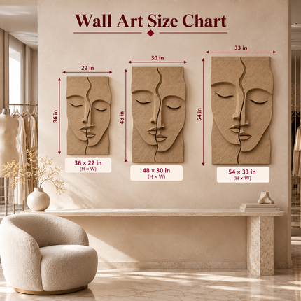 Serene Dual Face Japandi Wall Art Sculpture – Textured Abstract Relief for Bedroom, Living Room & Modern Interiors
