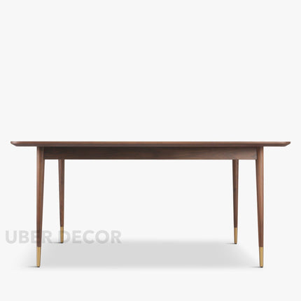 Nerik Dining Table Rectangular Slab Design Mid Century Modern American Inspired Solid Wood Legs Natural Finish Dining Furniture for Dining Room