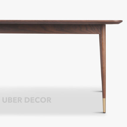 Nerik Dining Table Rectangular Slab Design Mid Century Modern American Inspired Solid Wood Legs Natural Finish Dining Furniture for Dining Room