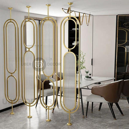 Chic Metal Room Divider Wall Stainless Steel Room Partition Screen - Customizable Metal Room Separator