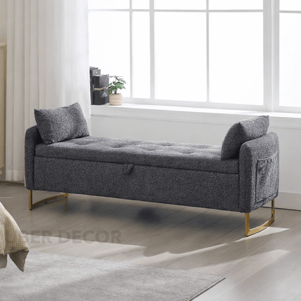 Norelle Contemporary Luxe Flip Top Storage Bench – Modern American-Inspired King Bed Companion for Bedroom & Lounge