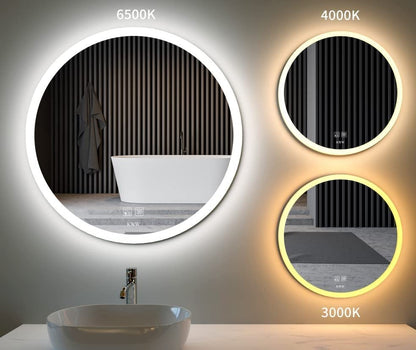 Arboris led mirror- 3-colour front-lit touch button led frameless bathroom vanity mirror