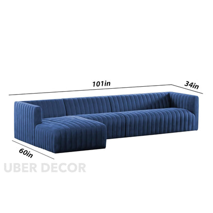 Lakeland 4 Seater L-Shaped Sectional Sofa Couch Modern Contemporary Luxury Furniture for Living Room