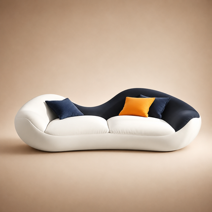 Belgrade Luxury Modern Wave Sofa with Sculptural Dual Tone Design Customisable Designer Couch for Living Room