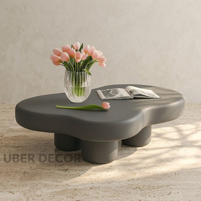 Tigris Blanc Wabi-Sabi Cloud Coffee Table – Japandi Sculptural Organic Center Table for Modern Living Rooms