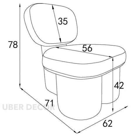 Prism Rest Kids Room Chair Mid Century Modern Scandinavian Inspired Upholstered Fixed Base Creative Chair Living Room and Bedroom - Uber Decor
