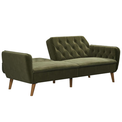 Santiago 83" Futon Sofa- Tufted Laid Back Convertible Futon Couch Bed for Small Spaces, Home or Office