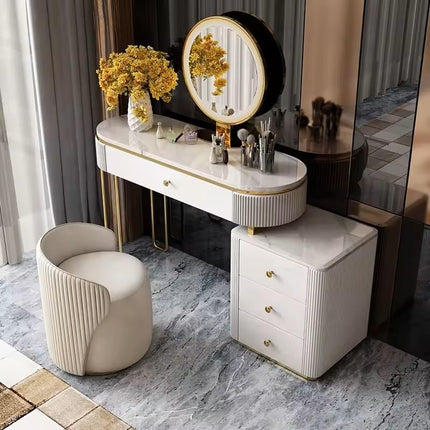 Seraphine Vanity Chair Fabric Foam and Wood Quilted Accent Makeup Stool Modern Luxury Seating for Bedroom and Dressing