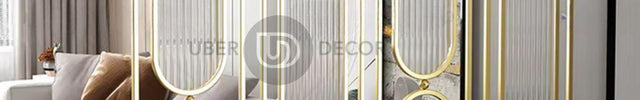 Chic Metal Room Divider Wall Stainless Steel Room Partition Screen - Customizable Metal Room Separator - Uber Decor