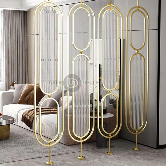 Chic Metal Room Divider Wall Stainless Steel Room Partition Screen - Customizable Metal Room Separator