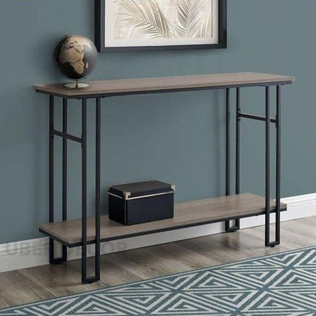 Weybridge Modern Industrial Console Table – Customizable Wood Shelving with Sleek Frame for Entryway or Living Room