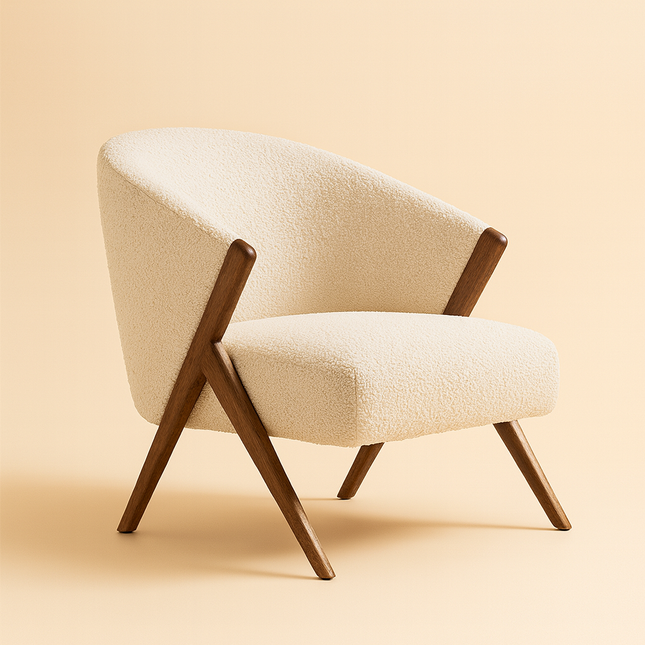 Casa Luxe Waiting Area Chair Mid Century Modern Scandinavian Inspired Solid Wood Legs Fixed Base Reception Chair Living Room and Lounge