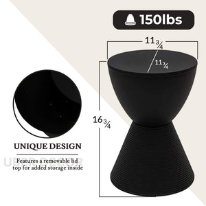 The Modena Drum End Table – Modern Wooden Accent with Hidden Storage in Multicolor Finishes for Living Room, Bedroom & Balcony - Uber Decor