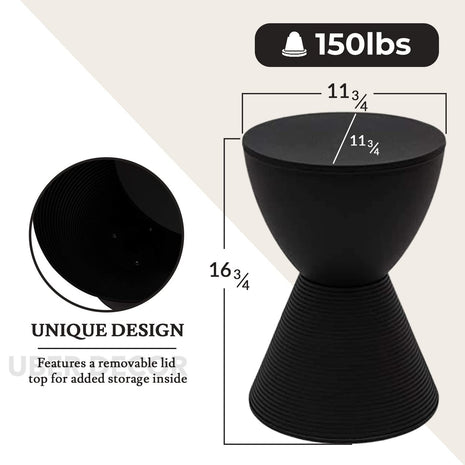 The Modena Drum End Table – Modern Wooden Accent with Hidden Storage in Multicolor Finishes for Living Room, Bedroom & Balcony - Uber Decor