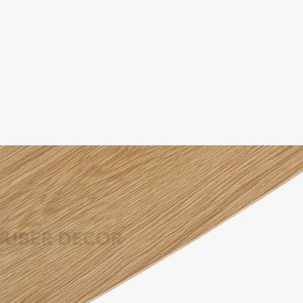 Kavon Oval Dining Table Architectural Column Design Mid Century Modern Scandinavian Inspired Solid Wood Legs Natural Finish Dining Furniture for Dining Room