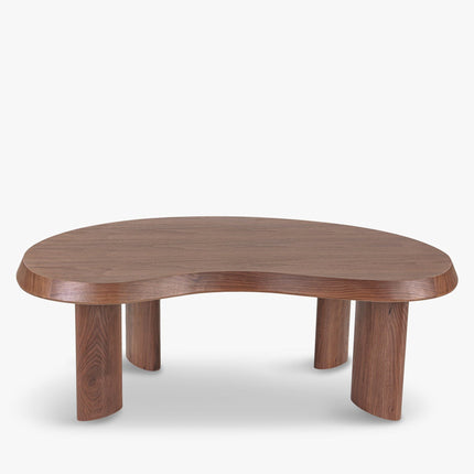 Mali river inspired sculptural coffee table with solid wood craftsmanship mid century modern design for family lounge and formal sitting area