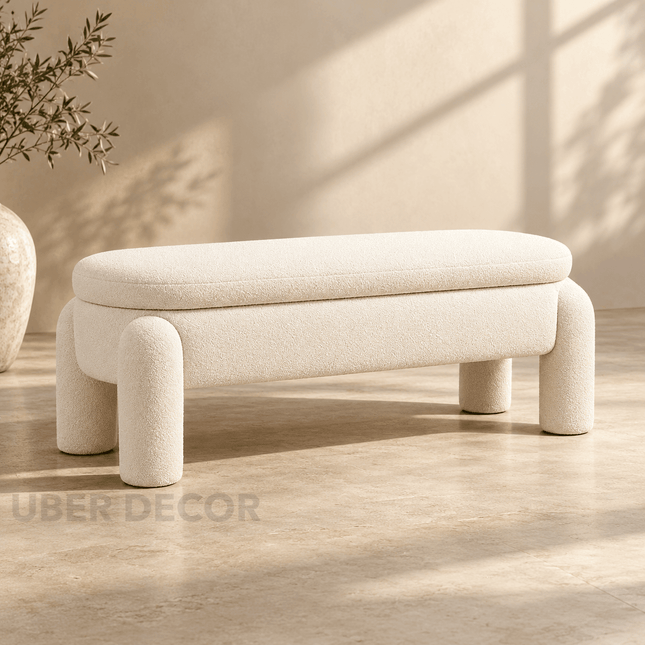 Meloa Modern Japandi-Inspired Flip Top Storage Bench – Whimsical Minimalist Organizer for Entryway, Bedroom & Living Room