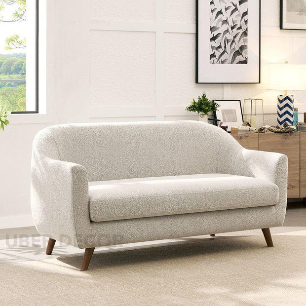 Aroha 2 or 3 Seater Curved Loveseat – Modern Minimalist Sofa with Tapered Legs for Living Room - Uber Decor
