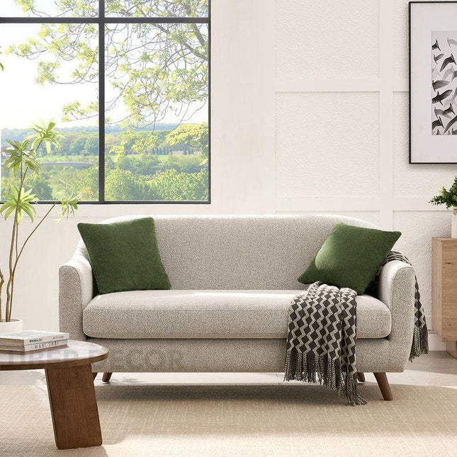 Aroha 2 or 3 Seater Curved Loveseat – Modern Minimalist Sofa with Tapered Legs for Living Room - Uber Decor