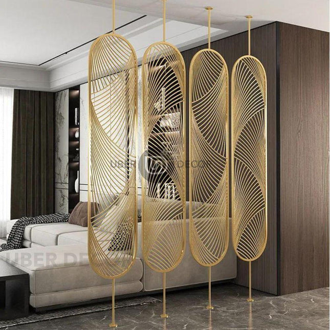 Sleek Metal Room Divider Wall Stainless Steel Room Partition Screen - Customizable Metal Room Separator