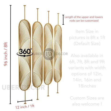 Sleek Metal Room Divider Wall Stainless Steel Room Partition Screen - Customizable Metal Room Separator - Uber Decor