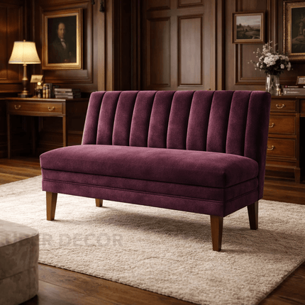 Arven Retro Mid Century High Back Bench Contemporary Customisable Seating for Dining Living Lounge and Entryway