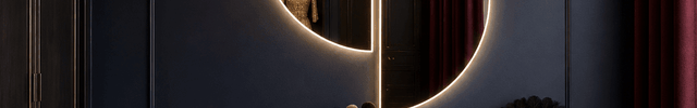 Semi Half Circle Frameless LED Mirror Set with Front or Back Lit for Bathroom Vanity and Modern Interiors