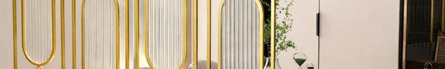 LIVO Stainless Steel Glass Column Room Divider With Vertical Framed Panels For Living Room Bedroom And Luxury Interior Spaces