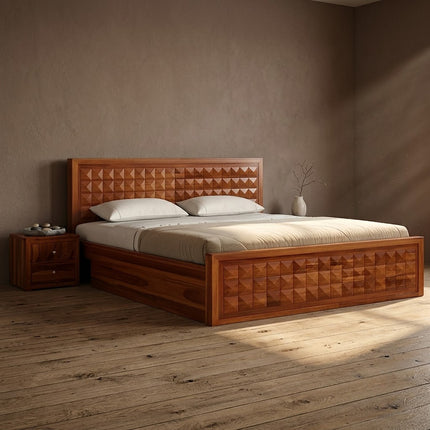 RosewoodGrid Traditional Contemporary Panel Customisable Bed for Master Bedroom