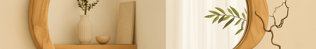Ella Organic Teak Wood Accent Mirror – Sculptural Wall & Console Mirror - Uber Decor