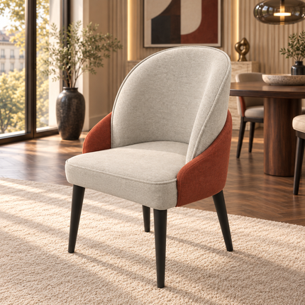 Elian Modern Dining Armchair with Sculptural Curved Back for Restaurants, Hotels and Cafes
