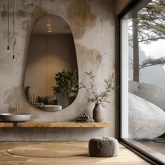 Arna Frameless HD Mirror – Vertical Pill-Shaped Elegant Decorative Mirror for Modern Homes