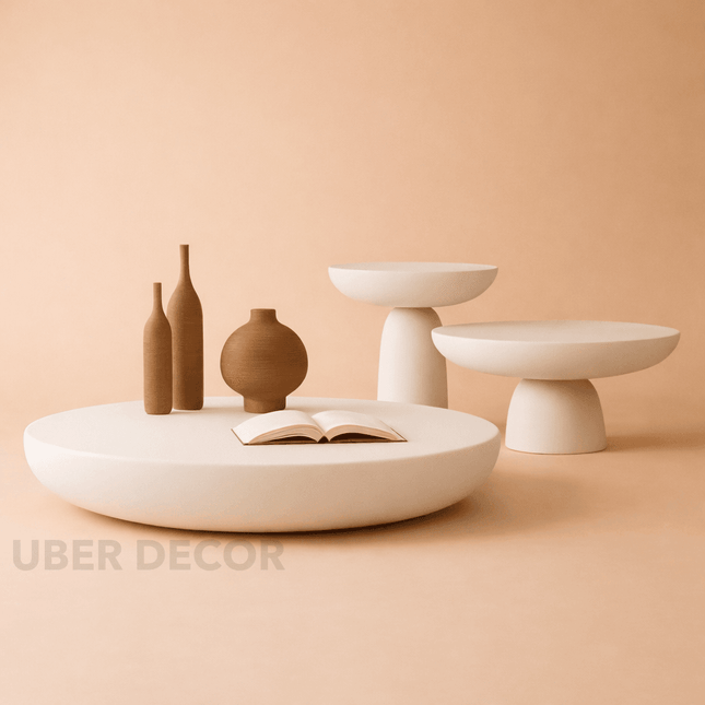 Cam Sculptural Modern European Coffee Table for Living Rooms