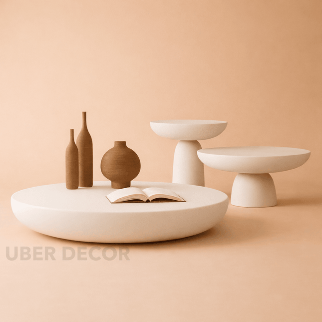 Cam Sculptural Modern European Coffee Table for Living Rooms