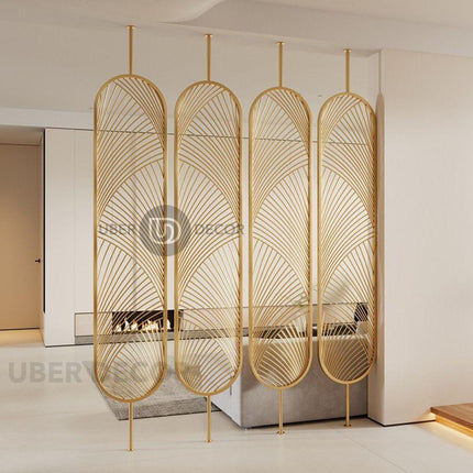 Sleek Metal Room Divider Wall Stainless Steel Room Partition Screen - Customizable Metal Room Separator