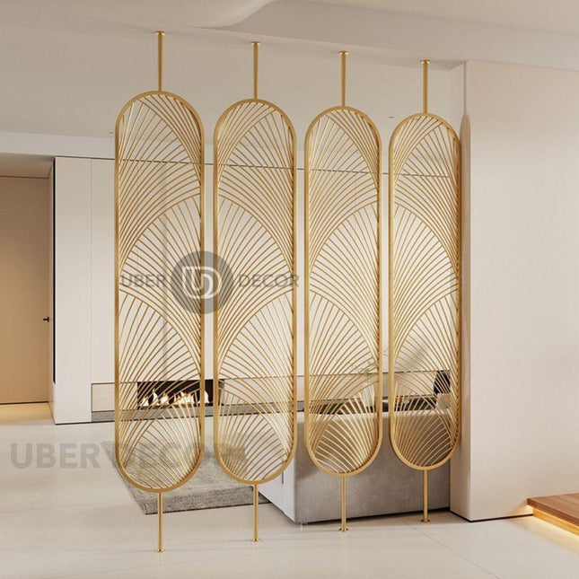 Sleek Metal Room Divider Wall Stainless Steel Room Partition Screen - Customizable Metal Room Separator