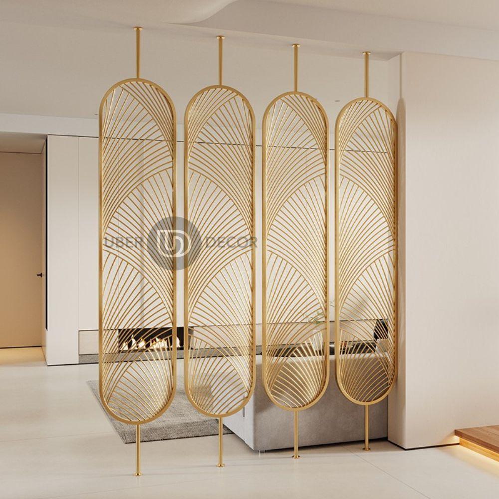 Sleek Metal Room Divider Wall Stainless Steel Room Partition Screen - Customizable Metal Room Separator