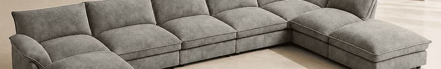 Manila 198" U-Shaped Sofa- 8 Seater Oversized Sectional Sofa with Movable Footrest